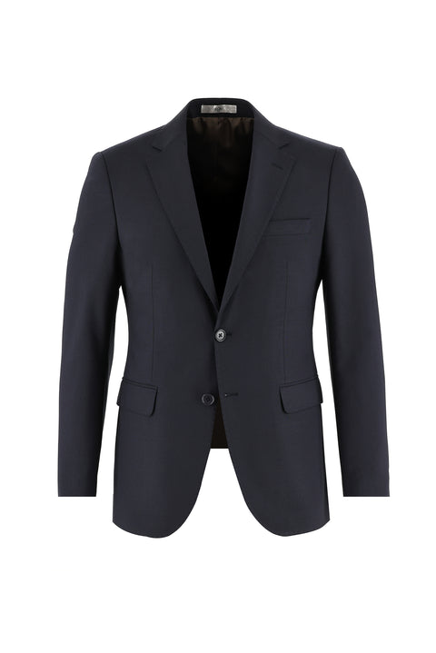 Koyu Lacivert 7 Drop Slim Fit Dar Kesim Yünlü Takım Elbise