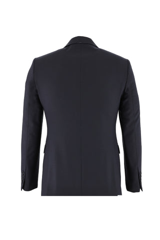  Koyu Lacivert Slim Fit Dar Kesim Yünlü Klasik Takım Elbise