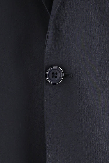  Koyu Lacivert Slim Fit Dar Kesim Yünlü Klasik Takım Elbise