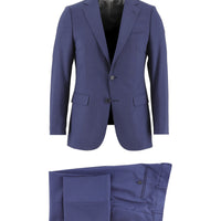 Orta Lacivert Regular Fit Yünlü Klasik Takım Elbise