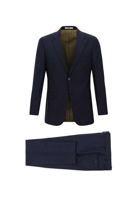 Dark Navy 4-Drop Relaxed Fit Wool Suit