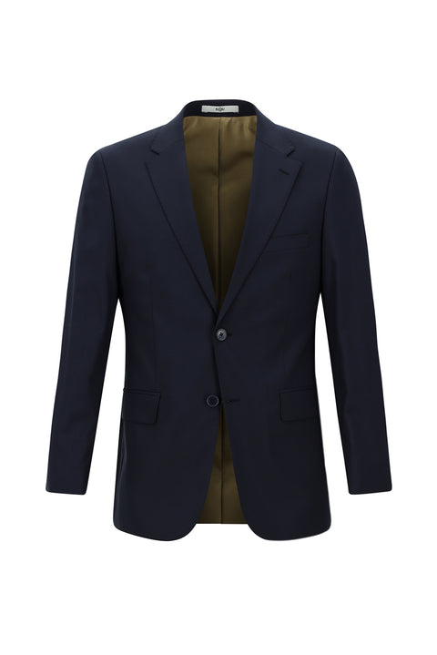 Dark Navy 4-Drop Relaxed Fit Wool Suit