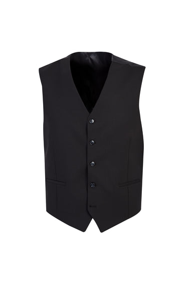 Siyah 7 Drop Slim Fit Dar Kesim Yelekli Takım Elbise