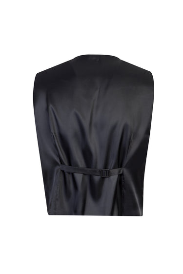 Siyah 7 Drop Slim Fit Dar Kesim Yelekli Takım Elbise