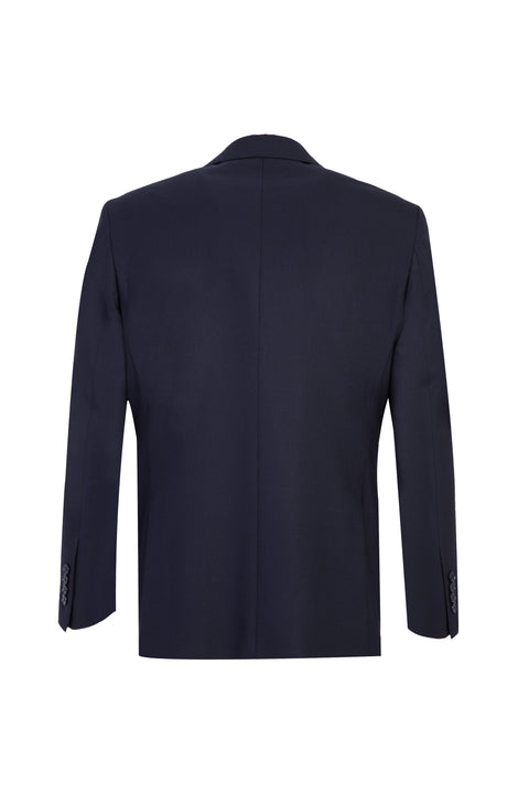 Koyu Lacivert 4 Drop Relaxed Fit Rahat Kesim Yünlü Yelekli Takım Elbise