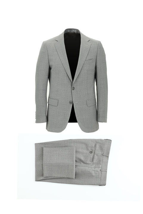 Açık Gri 6 Drop Regular Fit Standart Kesim Yünlü Takım Elbise