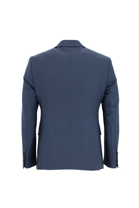 Koyu Mavi  7 Drop Slim Fit Dar Kesim Yünlü Takım Elbise