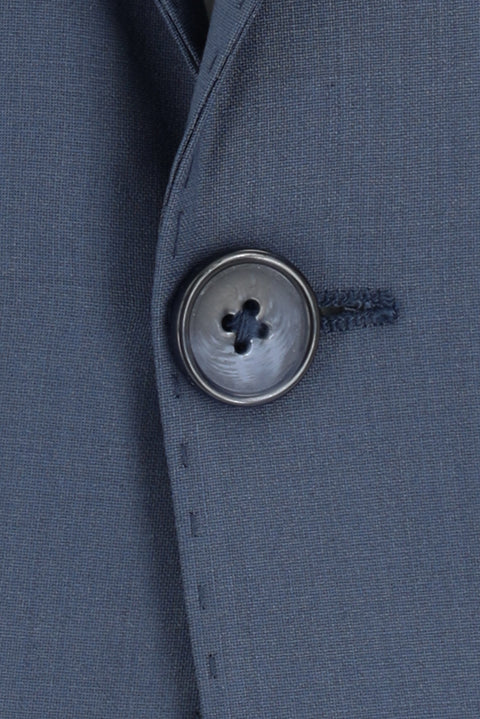 Koyu Mavi  7 Drop Slim Fit Dar Kesim Yünlü Takım Elbise