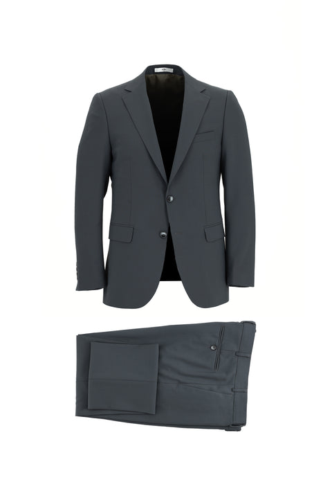 Orta Füme 6 Drop Regular Fit Standart Kesim Yünlü Takım Elbise