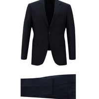 Koyu Lacivert 7 Drop Slim Fit Dar Kesim Yünlü Takım Elbise