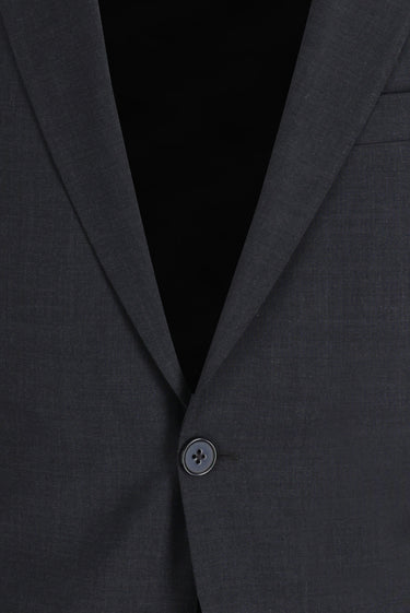  Koyu Füme Slim Fit Dar Kesim Yünlü Klasik Takım Elbise