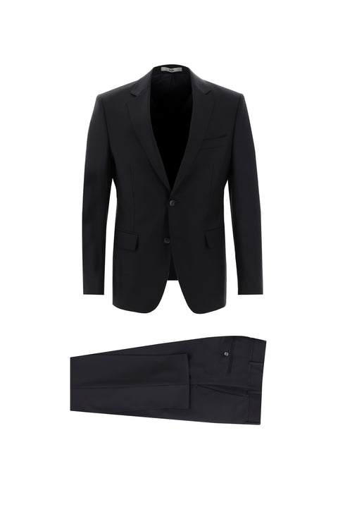 Koyu Lacivert 4 Drop Relaxed Fit Rahat Kesim Yünlü Takım Elbise