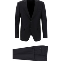 Koyu Lacivert 7 Drop Slim Fit Dar Kesim Yünlü Takım Elbise