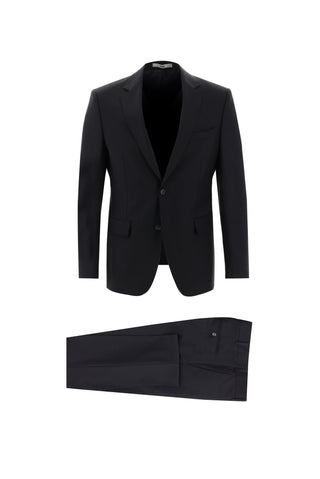  Koyu Lacivert 7 Drop Slim Fit Dar Kesim Yünlü Takım Elbise
