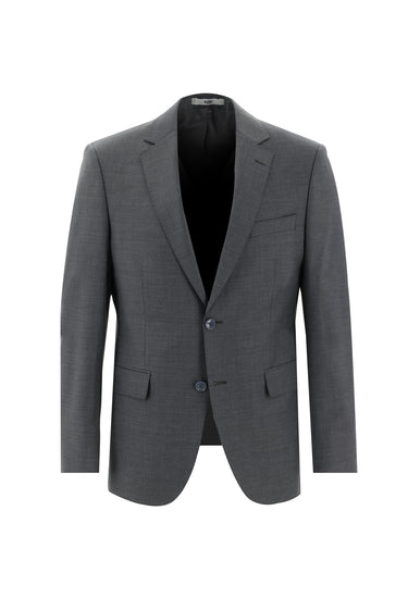 Orta Füme Relaxed Fit Rahat Kesim Yünlü Klasik Takım Elbise