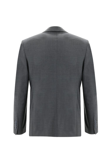 Orta Füme Relaxed Fit Rahat Kesim Yünlü Klasik Takım Elbise