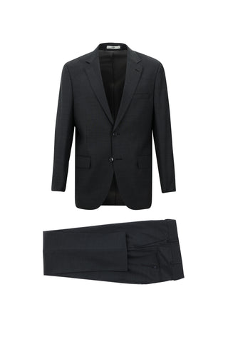  Koyu Füme 4 Drop Relaxed Fit Rahat Kesim Yünlü Takım Elbise