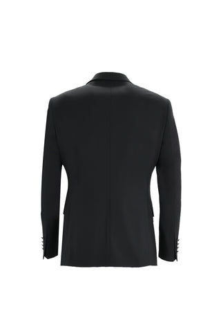  Siyah 7 Drop Slim Fit Dar Kesim Mono Yaka Yelekli Smokin & Damatlık