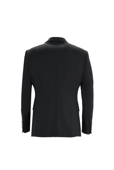  Siyah Slim Fit Dar Kesim Mono Yaka Yelekli Smokin & Damatlık