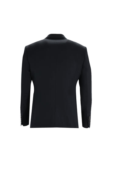 Siyah Slim Fit Dar Kesim Mono Yaka Yelekli Smokin & Damatlık