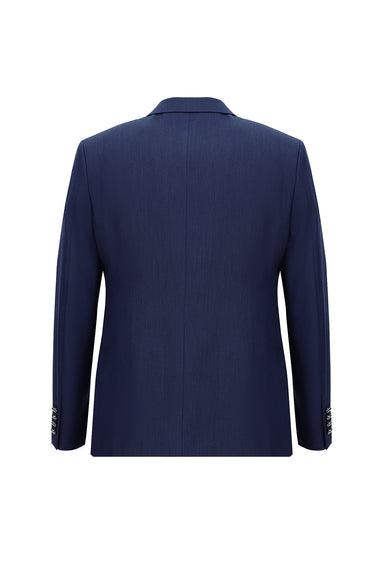  Koyu Lacivert Slim Fit Dar Kesim Sivri Yaka Yelekli Smokin & Damatlık