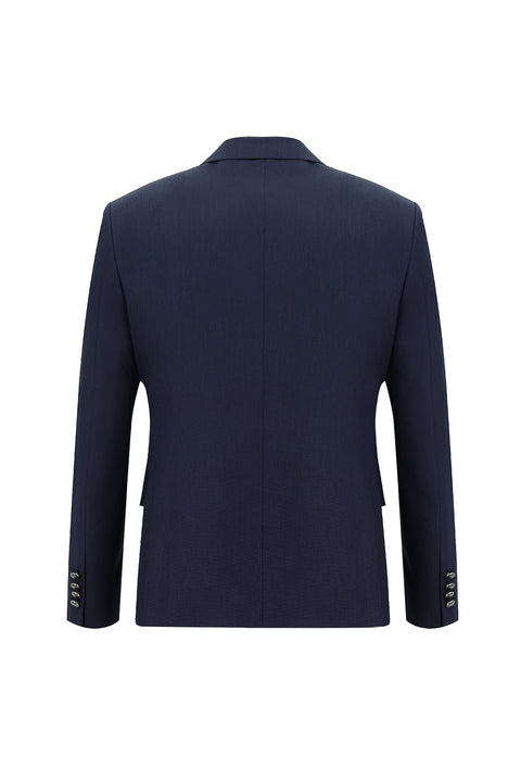Medium Navy 7 Drop Slim Fit Narrow Cut Mono Collar Vest Tuxedo & Groom Suit