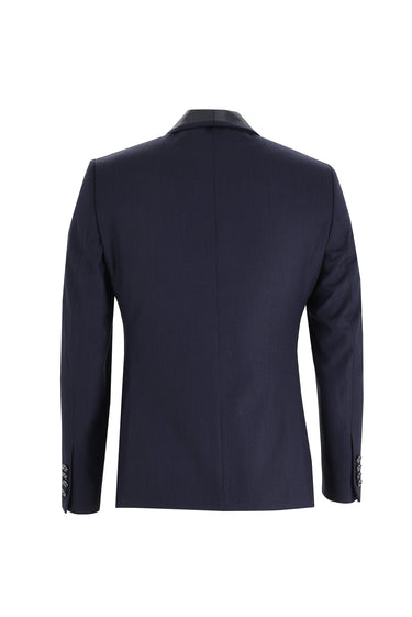 Koyu Lacivert Slim Fit Dar Kesim Şal Yaka Smokin & Damatlık