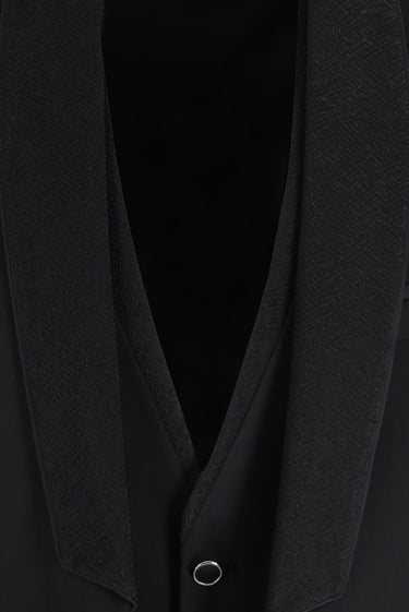 Siyah Slim Fit Dar Kesim Şal Yaka Yelekli Smokin & Damatlık
