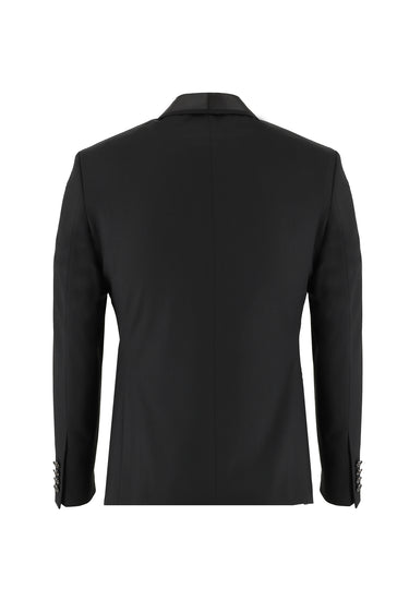 Siyah 7 Drop Slim Fit Dar Kesim Şal Yaka Smokin & Damatlık