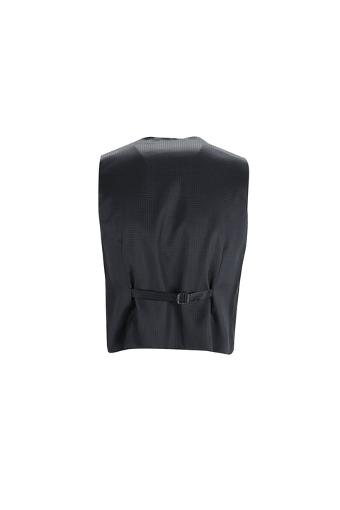 Siyah 7 Drop Slim Fit Dar Kesim Şal Yaka Yelekli Smokin & Damatlık