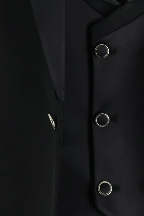 Black 7 Drop Slim Fit Narrow Cut Shawl Collar Vest Tuxedo & Groom Suit