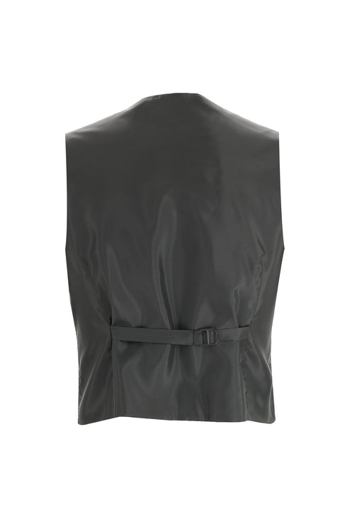 Siyah 7 Drop Slim Fit Dar Kesim Sivri Yaka Yelekli Smokin & Damatlık