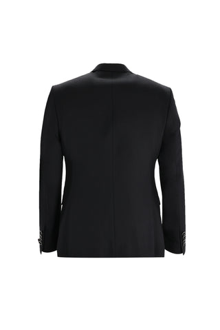  Siyah 7 Drop Slim Fit Dar Kesim Sivri Yaka Yelekli Smokin & Damatlık