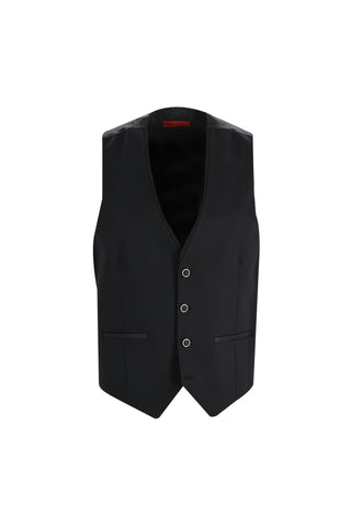  Siyah 7 Drop Slim Fit Dar Kesim Sivri Yaka Yelekli Smokin & Damatlık