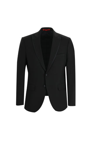  Siyah 7 Drop Slim Fit Dar Kesim Sivri Yaka Smokin & Damatlık
