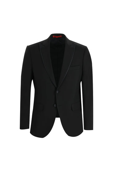  Siyah Slim Fit Dar Kesim Sivri Yaka Smokin & Damatlık