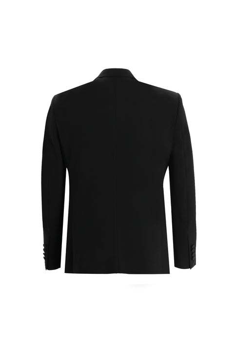 Siyah 7 Drop Slim Fit Dar Kesim Sivri Yaka Smokin & Damatlık