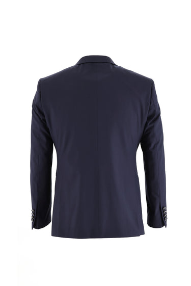 Koyu Lacivert Slim Fit Dar Kesim Sivri Yaka Yelekli Smokin & Damatlık