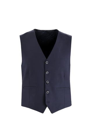  Koyu Lacivert Slim Fit Dar Kesim Sivri Yaka Yelekli Smokin & Damatlık