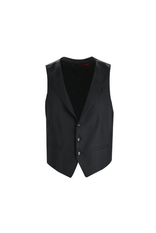  Siyah Slim Fit Dar Kesim Sivri Yaka Yelekli Smokin & Damatlık