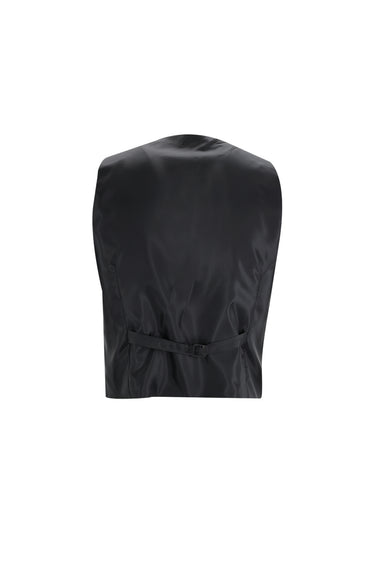 Siyah Slim Fit Dar Kesim Sivri Yaka Yelekli Smokin & Damatlık