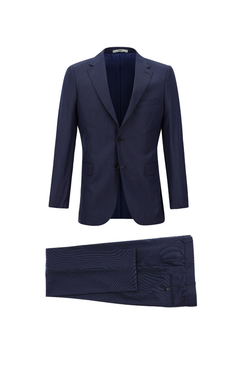 Açık Lacivert 6 Drop Regular Fit Standart Kesim Desenli Takım Elbise