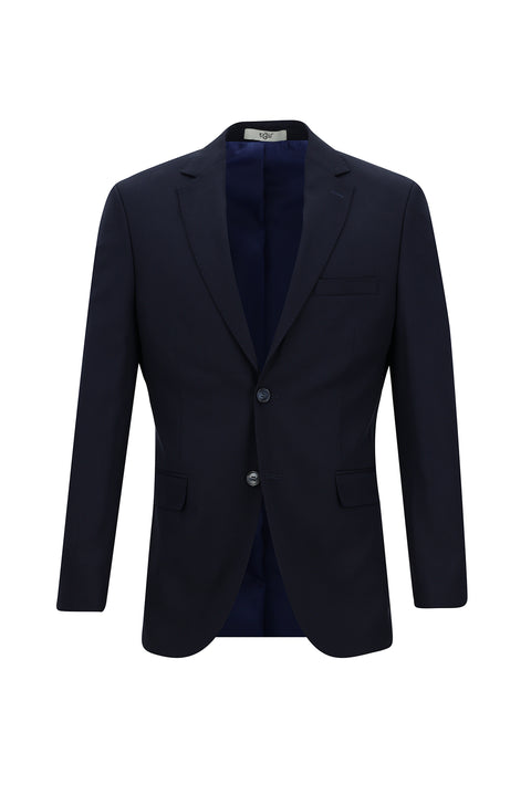Koyu Lacivert 6 Drop Regular Fit Standart Kesim Desenli Takım Elbise