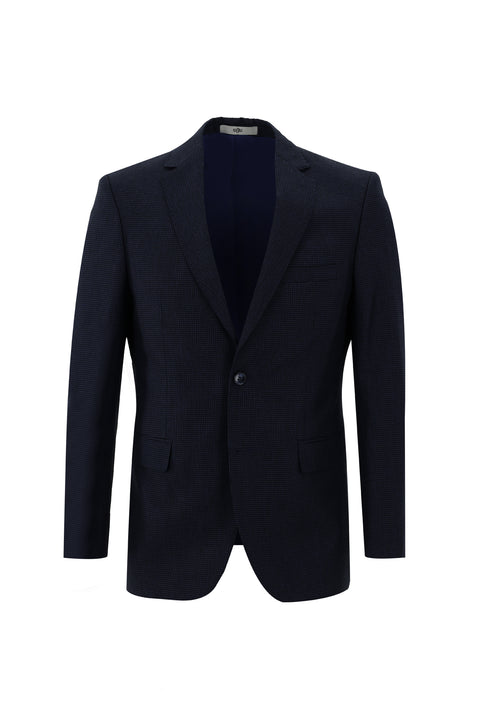 Koyu Lacivert 6 Drop Regular Fit Standart Kesim Kuşgözü Takım Elbise