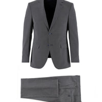 Koyu Lacivert Slim Fit Dar Kesim Desenli Klasik Takım Elbise