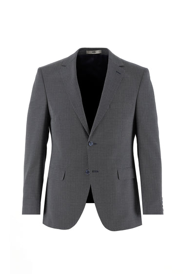 Koyu Lacivert Slim Fit Dar Kesim Desenli Klasik Takım Elbise
