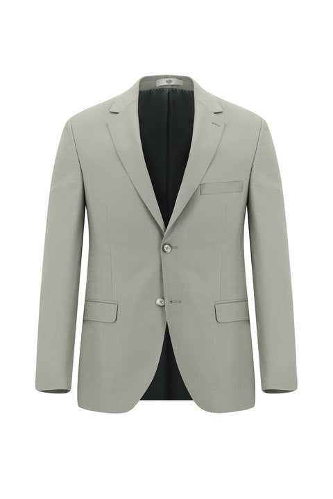 Açık Bej 7 Drop Slim Fit Dar Kesim Desenli Takım Elbise