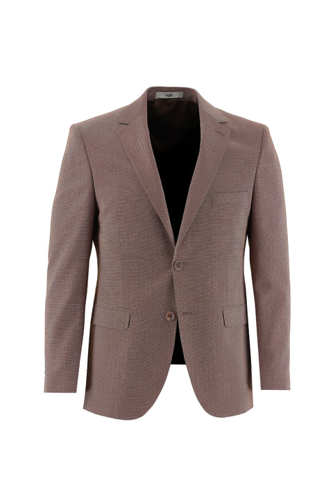 Kiremit 7 Drop Slim Fit Dar Kesim Desenli Takım Elbise