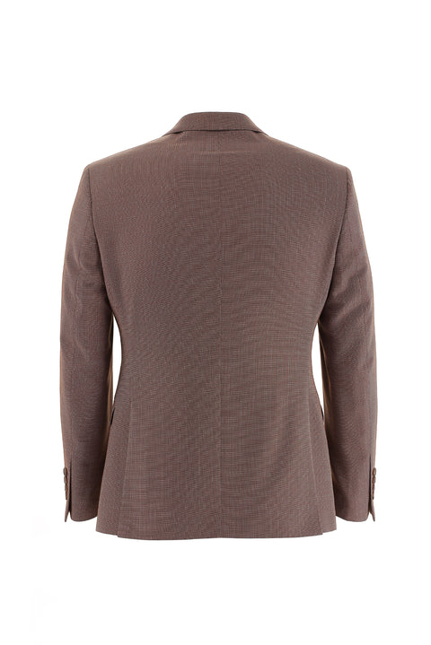 Kiremit 7 Drop Slim Fit Dar Kesim Desenli Takım Elbise