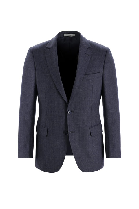 Koyu Lacivert 6 Drop Regular Fit Standart Kesim Kuşgözü Takım Elbise